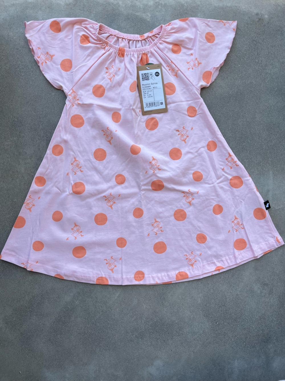 Reima MOOMIN Pink and Orange Polka Dot Dress